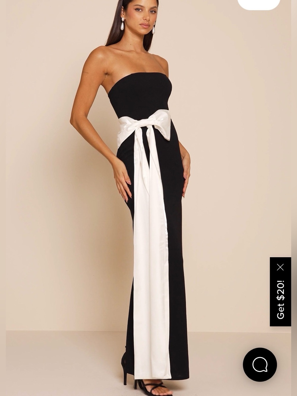 Lulus Marvelous Vision Black Strapless Bow Column Maxi Dress